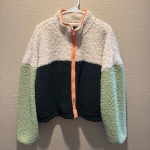 Fleece Teddy Jacket Color Block size XL